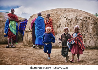 African People In The Village, Tanzania, Africa, February 01, 2020