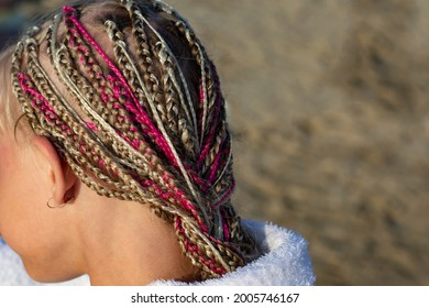 african pigtails on the girl's head