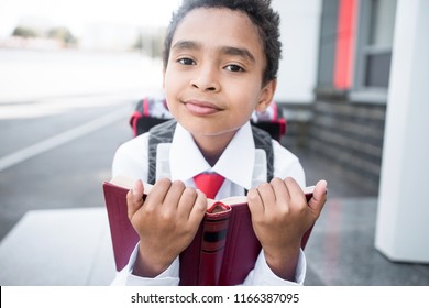 African pupil with book in hand close-up - Powered by Shutterstock