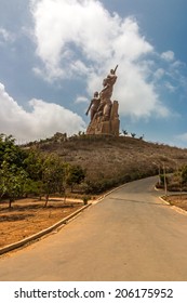 African Renaissance Monument, A 49 Meter Tall Bronze Statue Of A Man, Woman And Child, In Dakar, Senegal