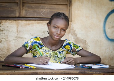 African School Girl Posing For An Educational Shot Symbol