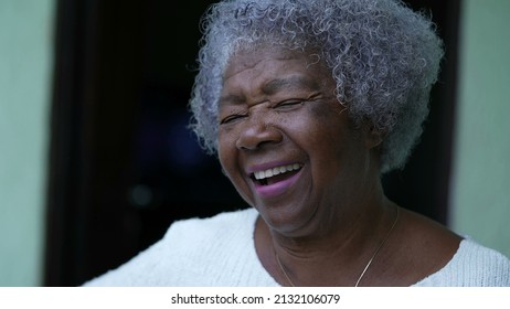 An African Senior Woman Laughing And Smiling Portrait Face