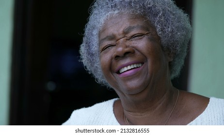 An African Senior Woman Laughing And Smiling Portrait Face