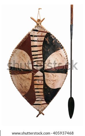 African shield and spear