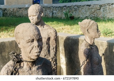 African Slave Trade Statue In Stone Town Zanzibar Tanzania 