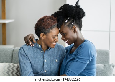 African Teen Support For Elderly Mature Mother