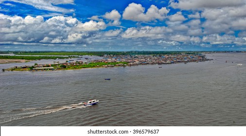 African Town On The Riverside. Lagos, Nigeria, Africa