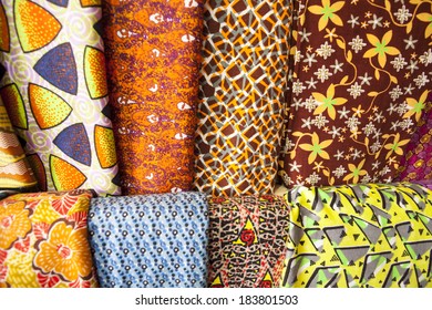 African Traditional Fabrics Shop Ghana West Stock Photo 183801503 