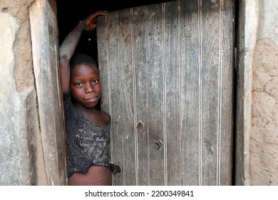 African Village. Young African Boy. Portrait.  Datcha-Attikpaye. Togo.  05-30-19