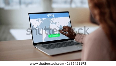 African Woman Doing VPN Login For Cyber Security