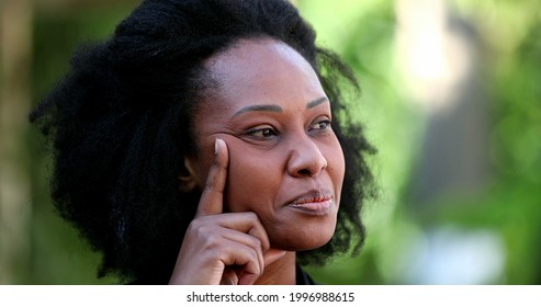 African Woman Having A Breakthough Idea, Person Eureka Moment