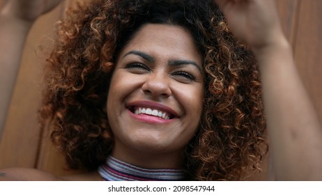 African Woman Laughing And Smiling Close-up Face Authentic Real Life Smile