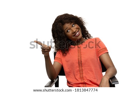 African woman on white background, funny emotions, meme