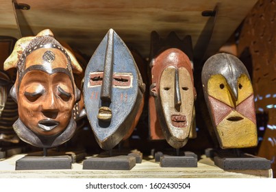 African Wooden Masks Representing The Culture Africa 