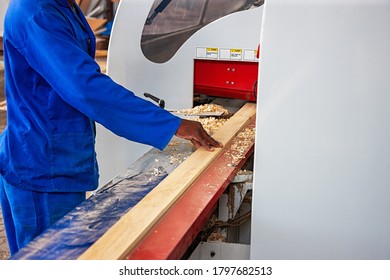 African Worker Using Surface Planer Saw Stock Photo 1797682513