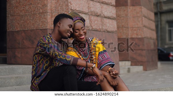 African Young Romantic Happy Couple Love Stock Photo 1624890214 ...