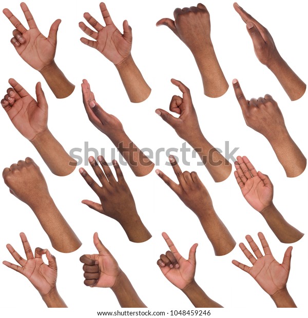 Africanamerican Man Hands Showing Symbols Gestures Stock Photo (Edit ...