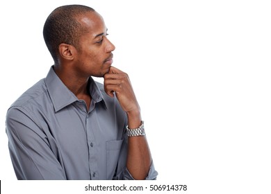 African-american man thinking