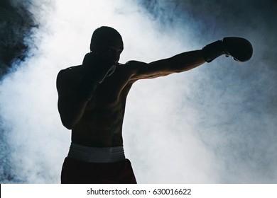 Afro american male boxer. - Powered by Shutterstock