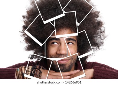 Afro man posing
