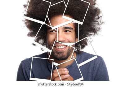 Afro man posing