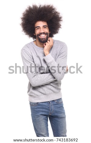 Afro man posing