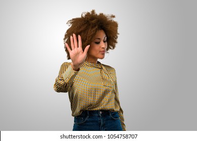 Afro Woman Doing A Stop Gesture