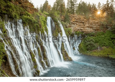 After being inspired by another photo of Burney Falls, and knowing where the sun was going to set, I also went there looking to try and make a perfect Sunburst as the sun was setting. 