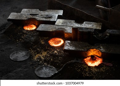 After Casting, Cooling In Sand