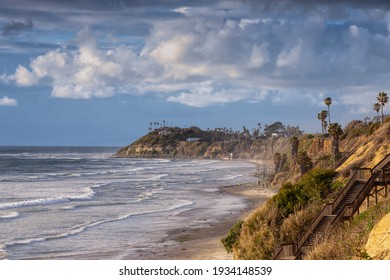After the rain looking north at Swamis Point in Encinitas CA