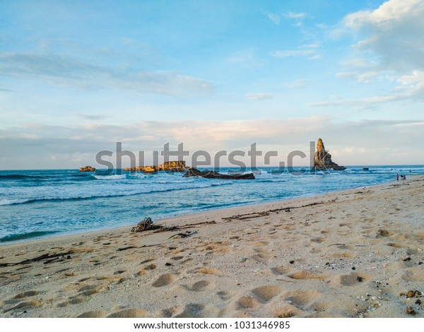 After Sunrise On Pantai Buyutan Pacitan Stock Photo Edit