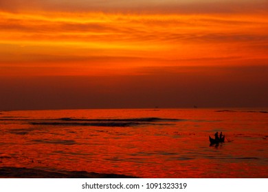 After The Sunset In Fort Kochi Beach  Kerala 