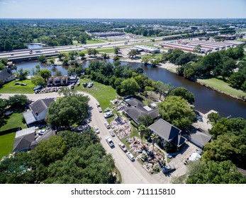 The Aftermath Of Hurricane Harvey On A Dickinson Texas Neighborhood