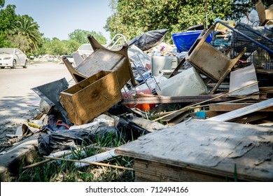 The Aftermath Of Hurricane Harvey On A Texas Neighborhood 