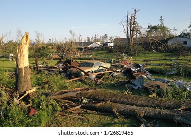 Aftermath Of A Tornado In Mississippi 