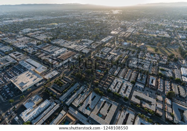 Afternoon Aerial Apartment Rooftops San Fernando Stock Photo