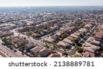 Afternoon aerial view of sprawling suburban single family housing in Peoria, Arizona, USA.