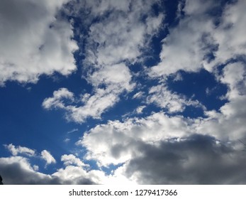 Afternoon cloudscape with cumulus cloud sky