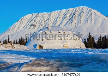 Similar – Image, Stock Photo Alaska | Denali National Park | River course in majestic expanse and first snow on the mountains