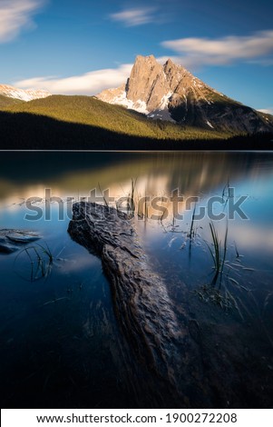 Similar – Panorama of Mount Rundle mountain peak with blue sky