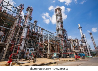 Afternoon Scene Of Oil Refinery Plant Of Petrochemistry