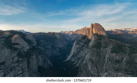afternoon shot of half dome from glacier point in yosemite national park