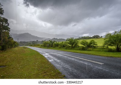 Afternoon Storm Wet Tropics Queensland Road