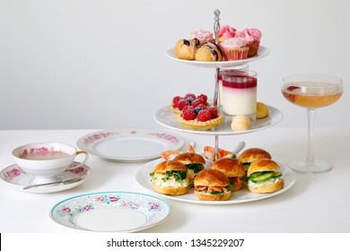 Afternoon Tea Mini Brioche Canapes Selection Stock Photo 1345229207 ...