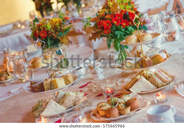 Afternoon Tea Service Traditional English Luxury Stock Photo Edit