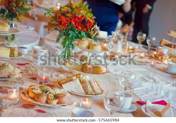 Afternoon Tea Service Traditional English Luxury Stock Photo Edit