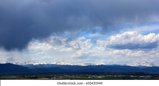 Afternoon Thunderstorms Moving In Across The Front Range Of Denver, As Seen From Broomfield, Colorado