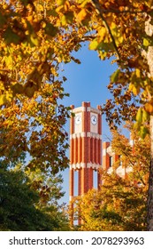 Afternoon view of the clock tower of Univeristy of Oklahoma at Oklahoma