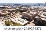 Afternoon view of historic buildings in Old Town Wichita Kansas, USA.