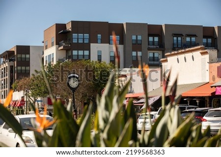 Afternoon view of historic downtown Vista, California, USA.